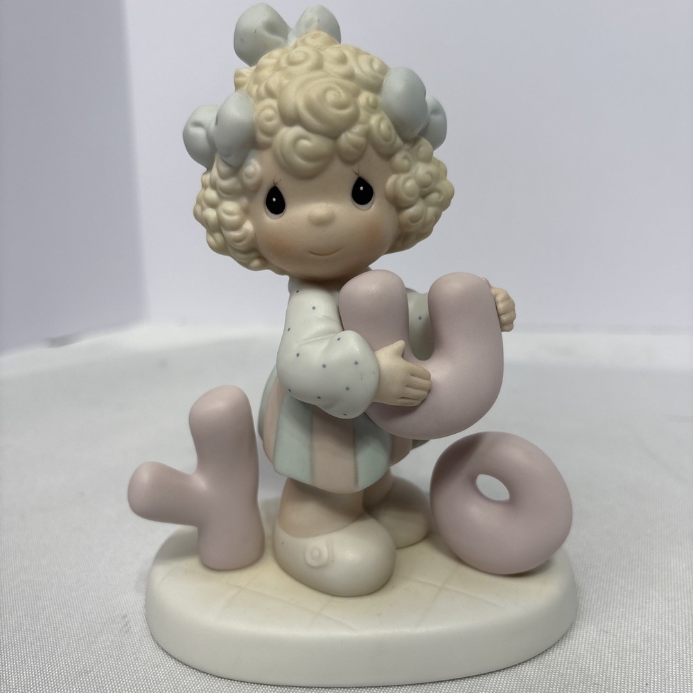 Precious Moments I Love You Figurine Girl With YOU Letters Enesco‎ Sam Butcher